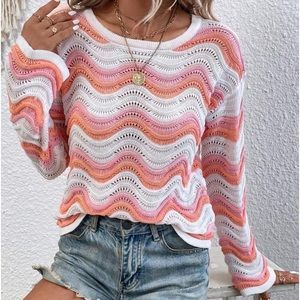 New chevron knit king sleeve sweater